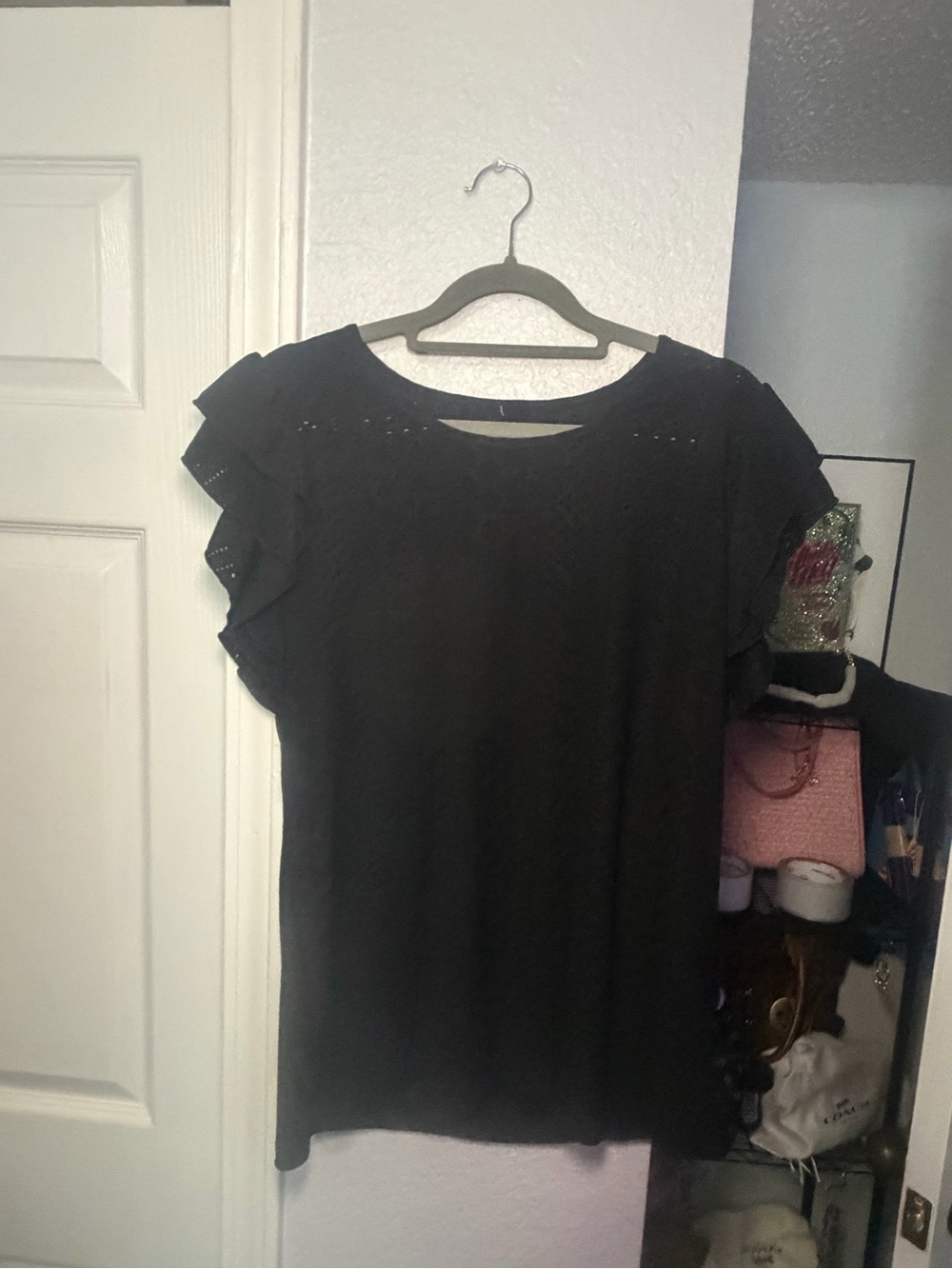 MICHAEL Michael Kors Metallic Plum Short-Sleeve Top - Picture 6 of 6